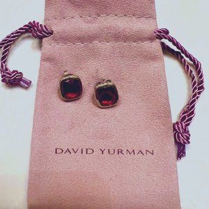 DAVID YURMAN Garnet Sterling Silver and 18k Gold Albion Earrings